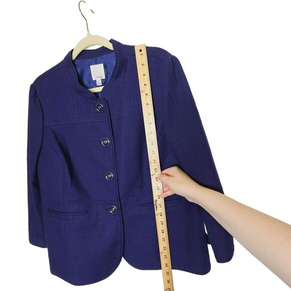 Halogen NWT Blazer Jacket Blue Button Up Closure Cotton Workwear Office size XL - Picture 11 of 12